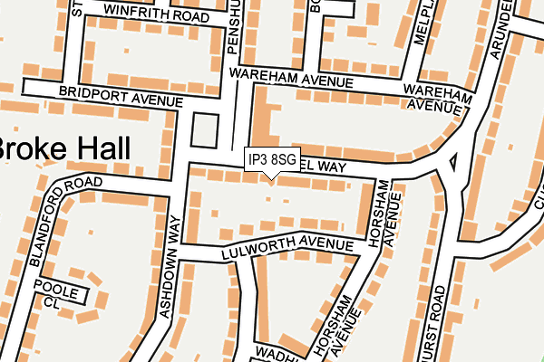 IP3 8SG map - OS OpenMap – Local (Ordnance Survey)