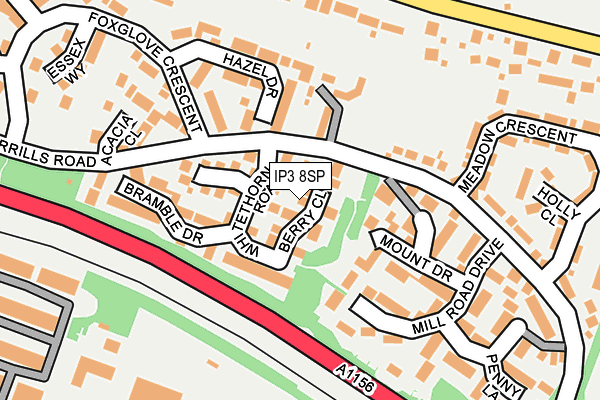 IP3 8SP map - OS OpenMap – Local (Ordnance Survey)