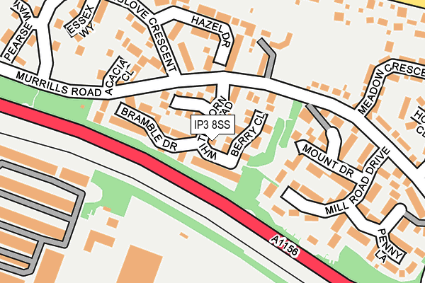 IP3 8SS map - OS OpenMap – Local (Ordnance Survey)