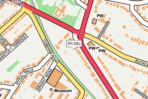 IP3 8SU map - OS OpenMap – Local (Ordnance Survey)