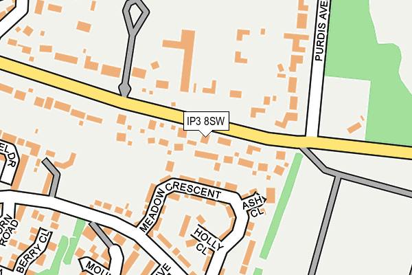 IP3 8SW map - OS OpenMap – Local (Ordnance Survey)