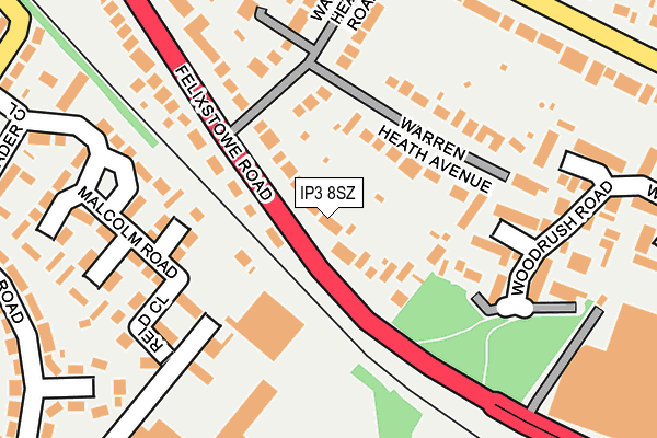 IP3 8SZ map - OS OpenMap – Local (Ordnance Survey)