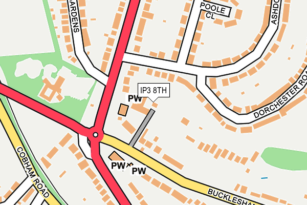 IP3 8TH map - OS OpenMap – Local (Ordnance Survey)