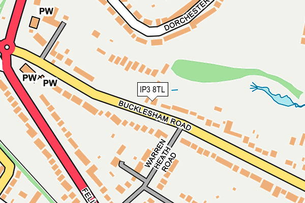 IP3 8TL map - OS OpenMap – Local (Ordnance Survey)
