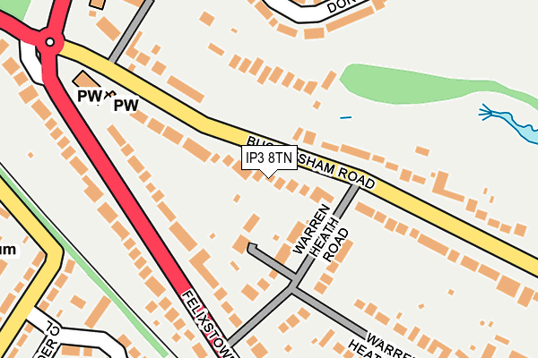 IP3 8TN map - OS OpenMap – Local (Ordnance Survey)