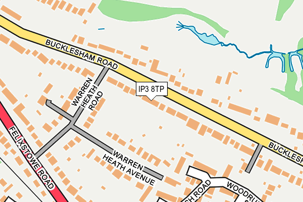 IP3 8TP map - OS OpenMap – Local (Ordnance Survey)