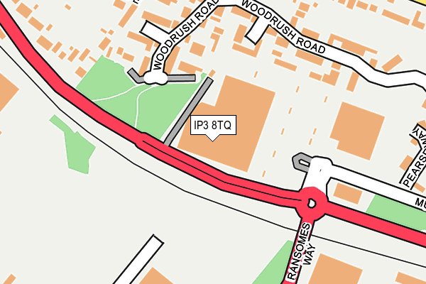 IP3 8TQ map - OS OpenMap – Local (Ordnance Survey)