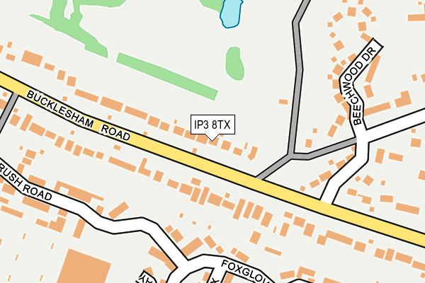 IP3 8TX map - OS OpenMap – Local (Ordnance Survey)