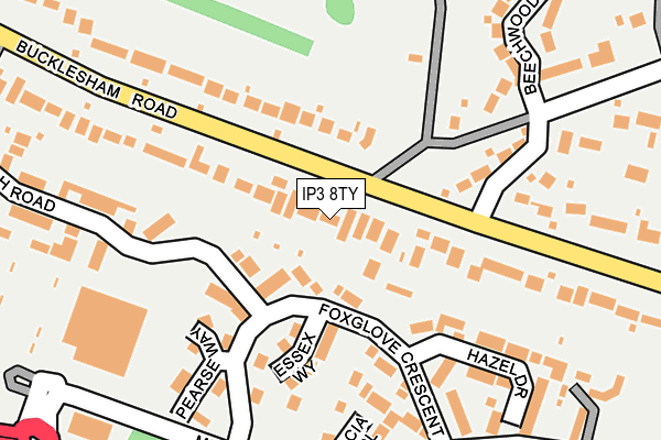 IP3 8TY map - OS OpenMap – Local (Ordnance Survey)