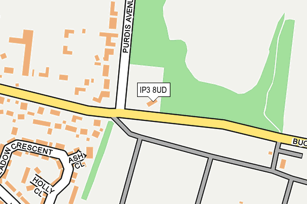 IP3 8UD map - OS OpenMap – Local (Ordnance Survey)