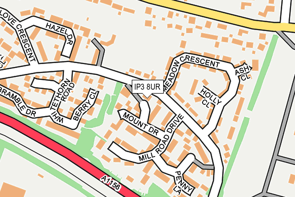 IP3 8UR map - OS OpenMap – Local (Ordnance Survey)