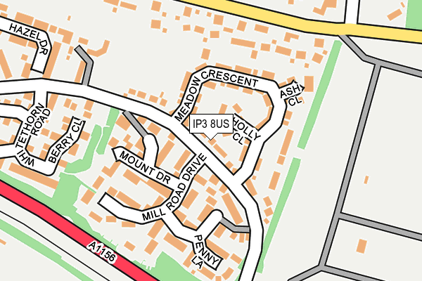 IP3 8US map - OS OpenMap – Local (Ordnance Survey)