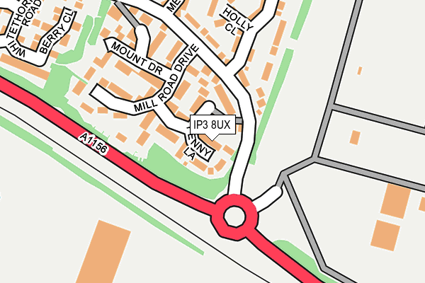 IP3 8UX map - OS OpenMap – Local (Ordnance Survey)