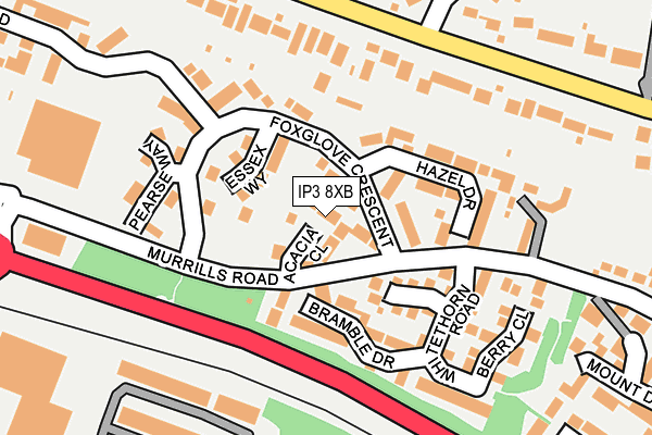IP3 8XB map - OS OpenMap – Local (Ordnance Survey)
