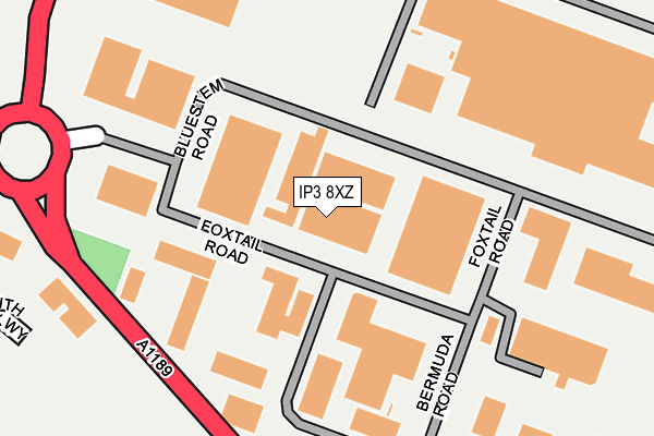 IP3 8XZ map - OS OpenMap – Local (Ordnance Survey)