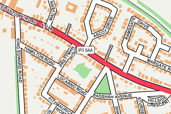 IP3 9AA map - OS OpenMap – Local (Ordnance Survey)