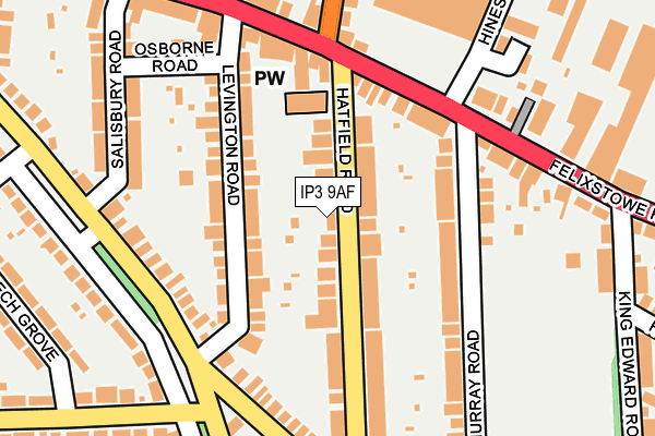 IP3 9AF map - OS OpenMap – Local (Ordnance Survey)