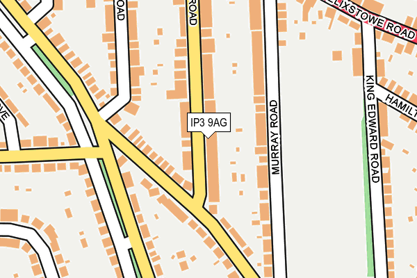 IP3 9AG map - OS OpenMap – Local (Ordnance Survey)