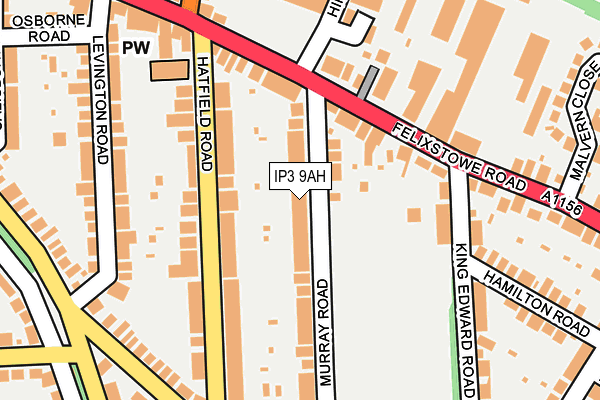 IP3 9AH map - OS OpenMap – Local (Ordnance Survey)