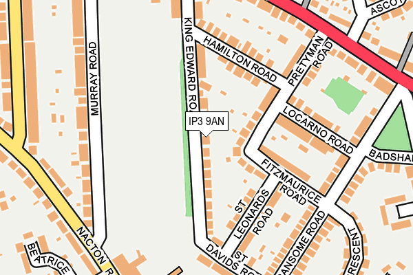 IP3 9AN map - OS OpenMap – Local (Ordnance Survey)