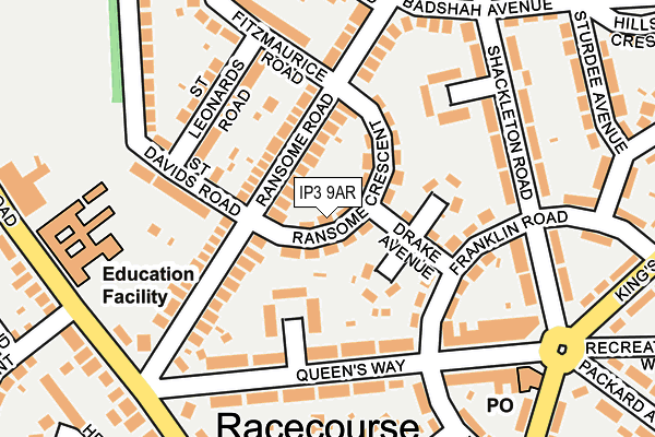 IP3 9AR map - OS OpenMap – Local (Ordnance Survey)