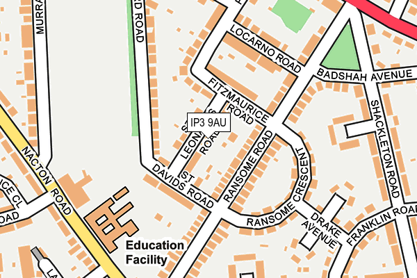 IP3 9AU map - OS OpenMap – Local (Ordnance Survey)
