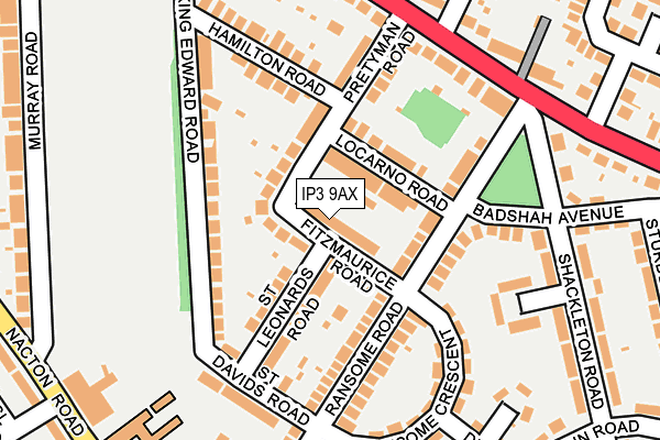 IP3 9AX map - OS OpenMap – Local (Ordnance Survey)