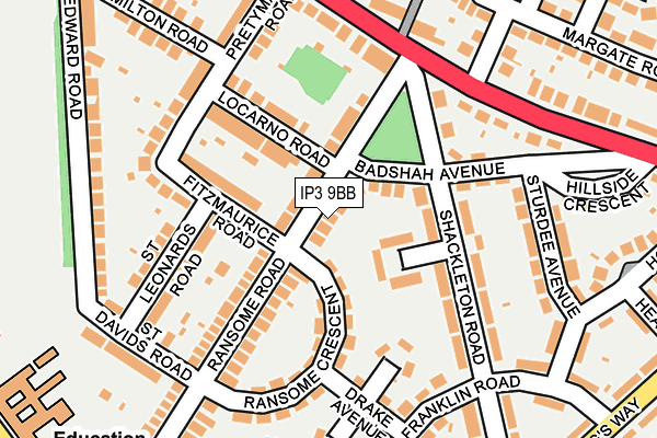 IP3 9BB map - OS OpenMap – Local (Ordnance Survey)