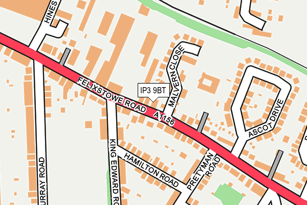IP3 9BT map - OS OpenMap – Local (Ordnance Survey)