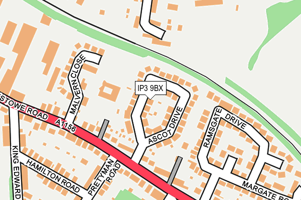 IP3 9BX map - OS OpenMap – Local (Ordnance Survey)