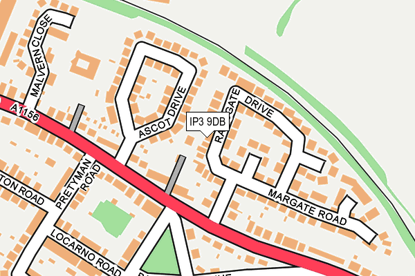 IP3 9DB map - OS OpenMap – Local (Ordnance Survey)