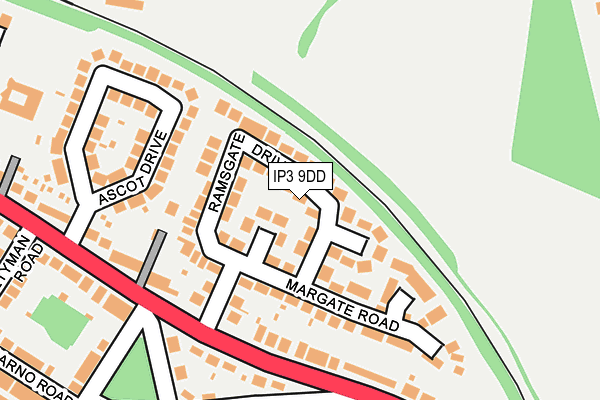 IP3 9DD map - OS OpenMap – Local (Ordnance Survey)