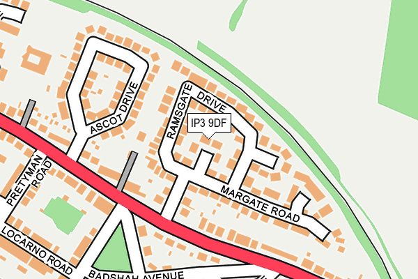 IP3 9DF map - OS OpenMap – Local (Ordnance Survey)