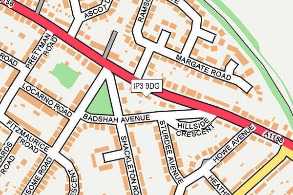 IP3 9DG map - OS OpenMap – Local (Ordnance Survey)