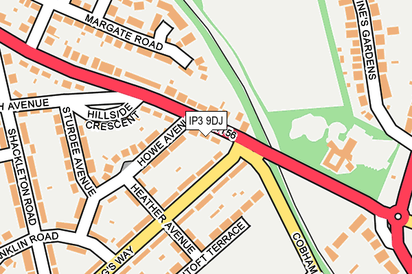 IP3 9DJ map - OS OpenMap – Local (Ordnance Survey)