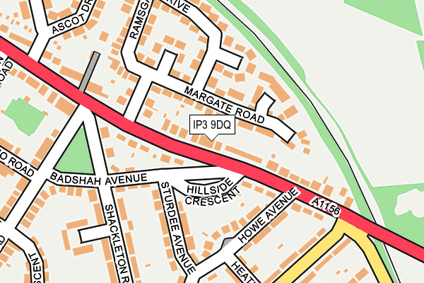 IP3 9DQ map - OS OpenMap – Local (Ordnance Survey)