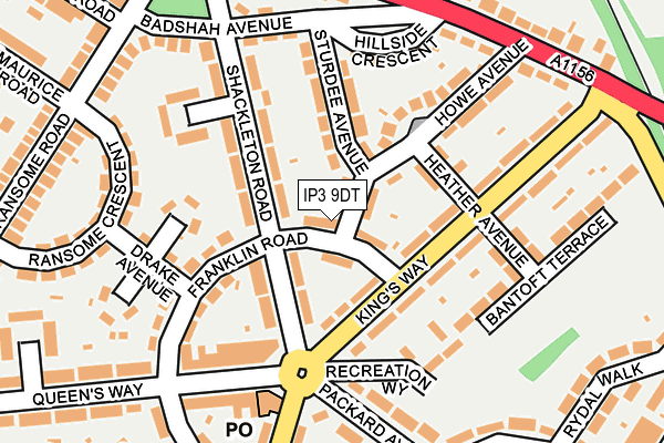 IP3 9DT map - OS OpenMap – Local (Ordnance Survey)