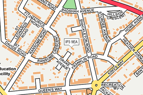 IP3 9EA map - OS OpenMap – Local (Ordnance Survey)