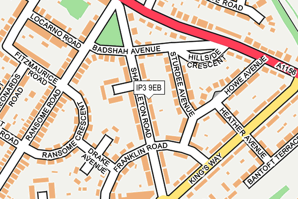 IP3 9EB map - OS OpenMap – Local (Ordnance Survey)