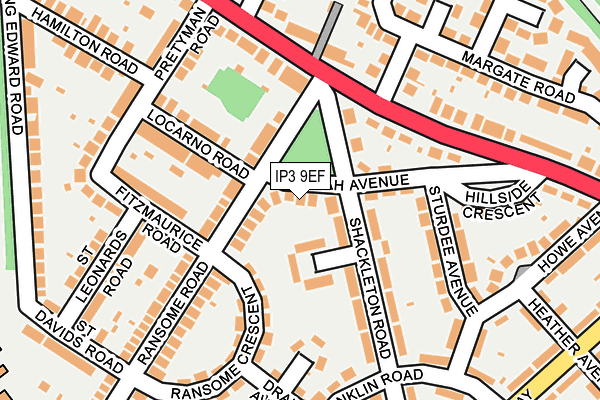 IP3 9EF map - OS OpenMap – Local (Ordnance Survey)