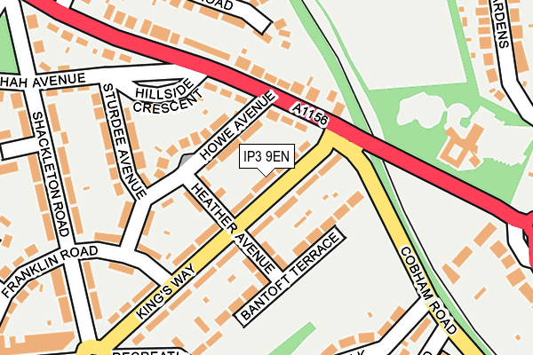 IP3 9EN map - OS OpenMap – Local (Ordnance Survey)