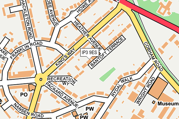 IP3 9ES map - OS OpenMap – Local (Ordnance Survey)