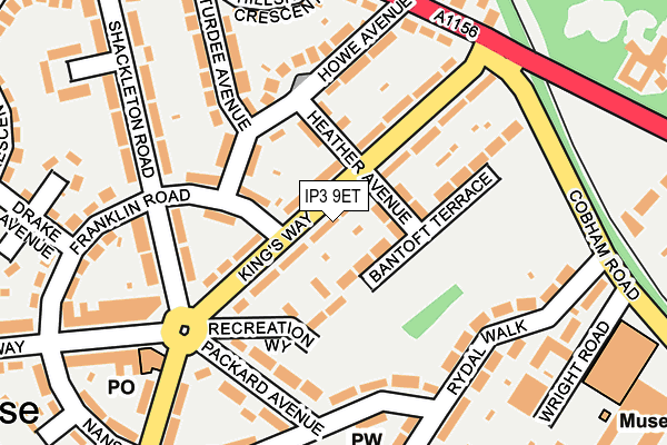 IP3 9ET map - OS OpenMap – Local (Ordnance Survey)