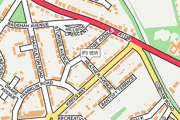 IP3 9EW map - OS OpenMap – Local (Ordnance Survey)