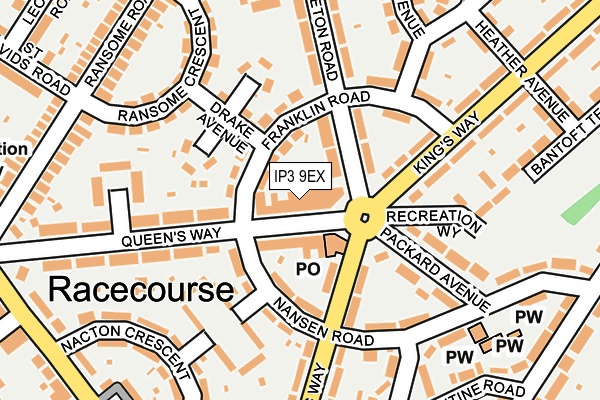 IP3 9EX map - OS OpenMap – Local (Ordnance Survey)