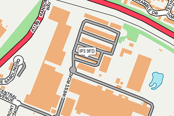 IP3 9FD map - OS OpenMap – Local (Ordnance Survey)