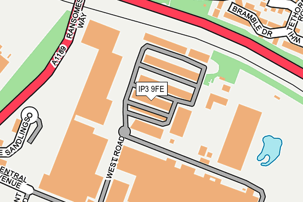 IP3 9FE map - OS OpenMap – Local (Ordnance Survey)