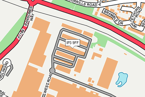 IP3 9FF map - OS OpenMap – Local (Ordnance Survey)