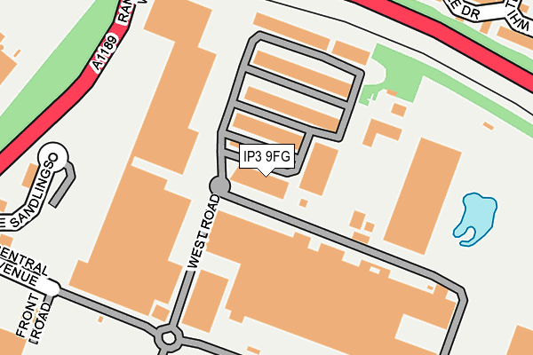 IP3 9FG map - OS OpenMap – Local (Ordnance Survey)