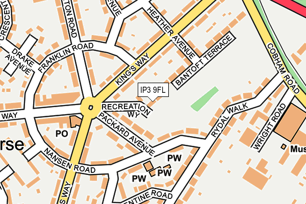 IP3 9FL map - OS OpenMap – Local (Ordnance Survey)